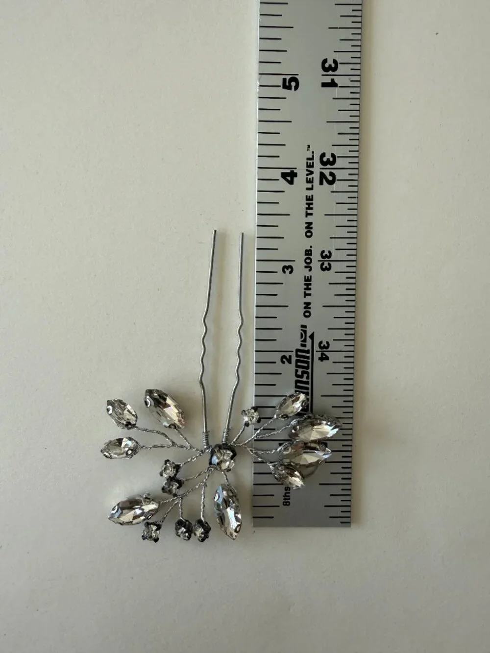 UNICRA Set of 3 Crystal Bridal Hair Pins Silver Rhinestone Wedding Updo